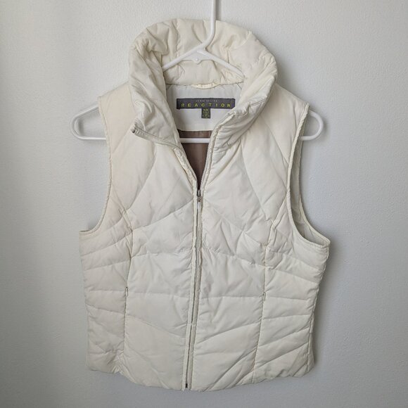 Kenneth Cole Reaction Jackets & Blazers - Kenneth Cole Reaction Off-White Puffer Zip Up Vest, Medium